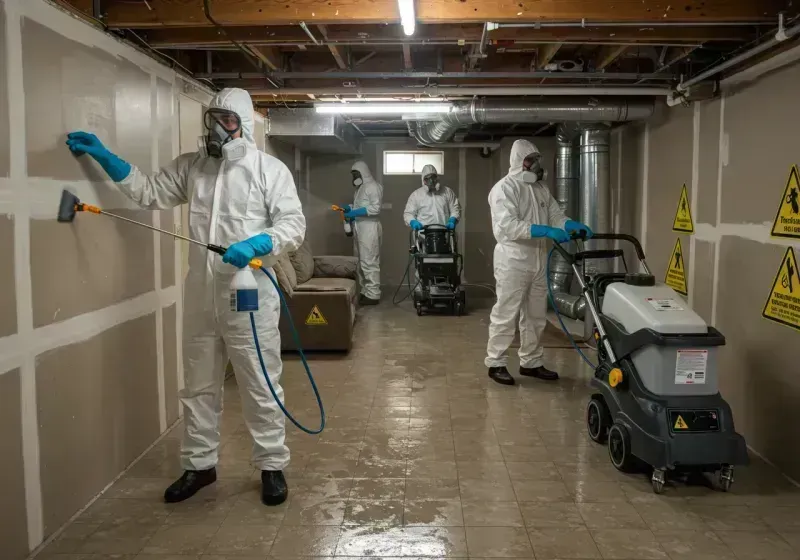 Basement Moisture Removal and Structural Drying process in Cameron Parish, LA